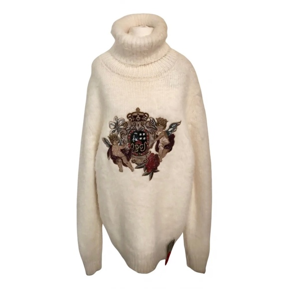 Dolce Gabbana Sweaters - Dolce Gabbana Cashmere  Embellished Turtleneck L